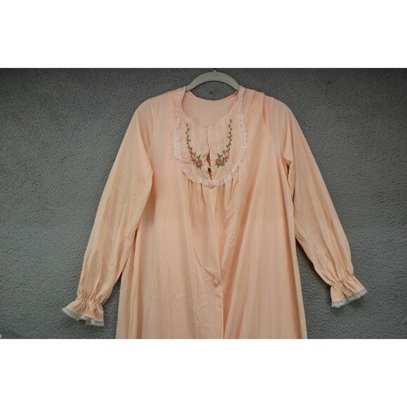 J. C. Penny Vintage Nylon Robe & Gown Set-Size Medium-Embroidered-Lace - Picture 2 of 16